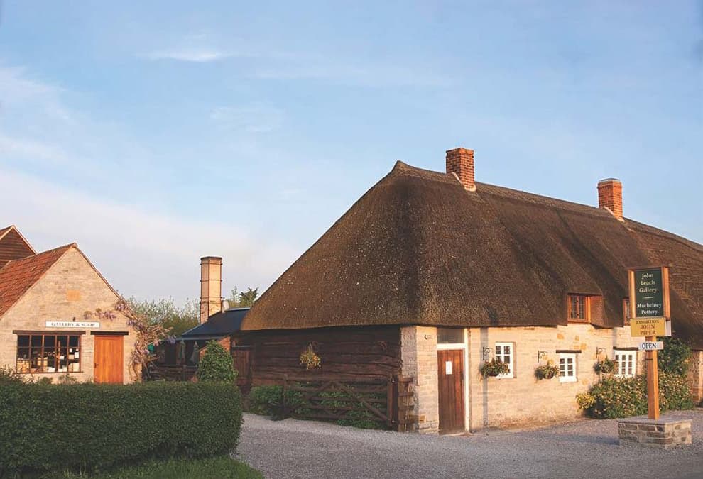 Muchelney Pottery Somerset, in the heart of the levels Pottery Shop thatched building near Langport
