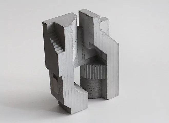 Cubic Geometry – Concrete Modular Sculptures by Artist David Umemoto — sculptural work 1