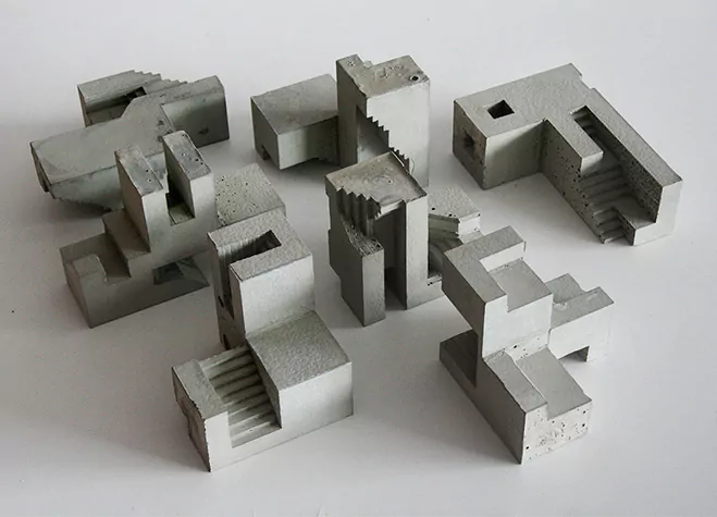 Cubic Geometry – Concrete Modular Sculptures by Artist David Umemoto — sculptural work 2