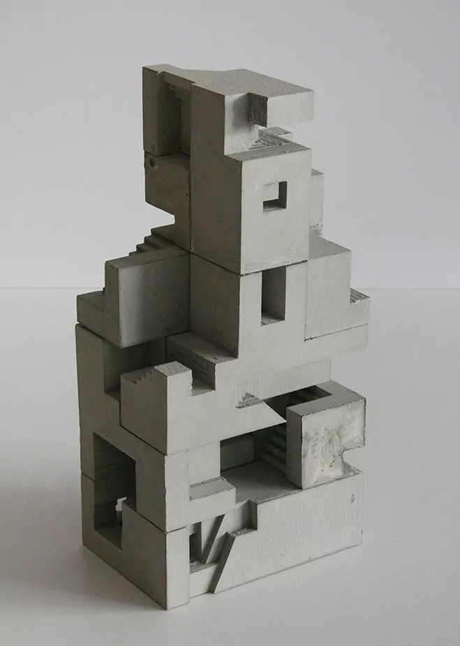 Cubic Geometry – Concrete Modular Sculptures by Artist David Umemoto — sculptural work 3