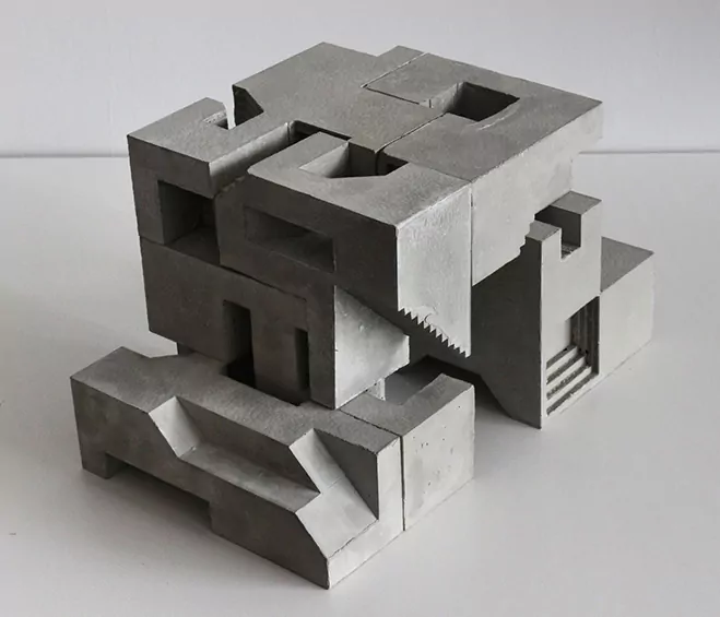 Cubic Geometry – Concrete Modular Sculptures by Artist David Umemoto — sculptural work 4