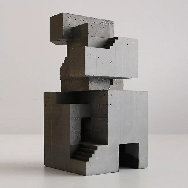 Cubic Geometry – Concrete Modular Sculptures by Artist David Umemoto — sculptural work 8