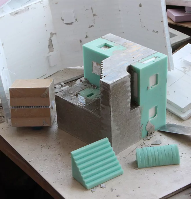 Cubic Geometry – Concrete Modular Sculptures by Artist David Umemoto — sculptural work 10