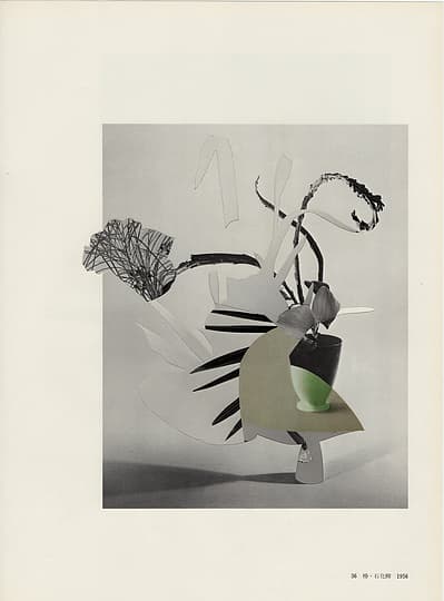 Leigh Wells, collage, portrait, works on paper, art, contemporary art, female artists, San Francisco artist, ikebana, photocollage, vintage ikebana