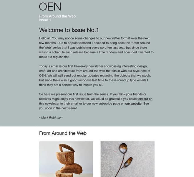 From Around the Web – Join OEN Newsletter for Interesting Craft & Design