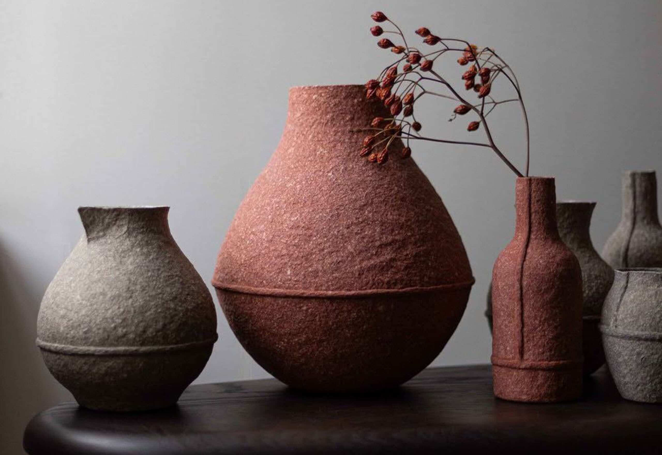 The Texture of Paper – Paper Pulp Vessels by Debbie Wijskamp