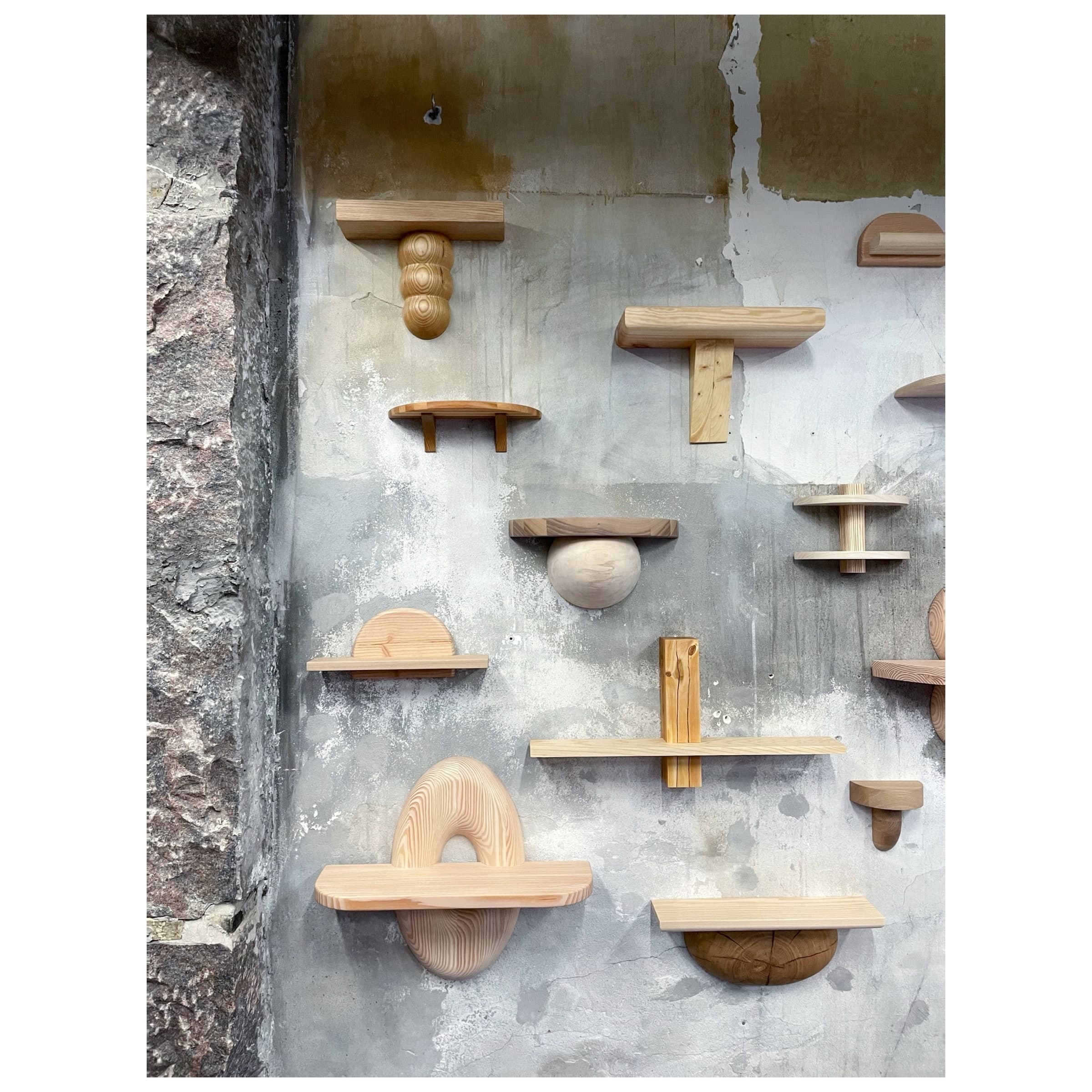 On Balance – Wood Shelves & Pedestals by Anne Brandhøj