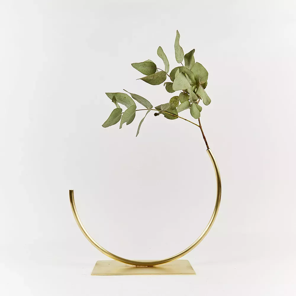 Circle brass vase by Anna Varendorff of ACV Studio, pictured in OEN’s December 2019 feature.