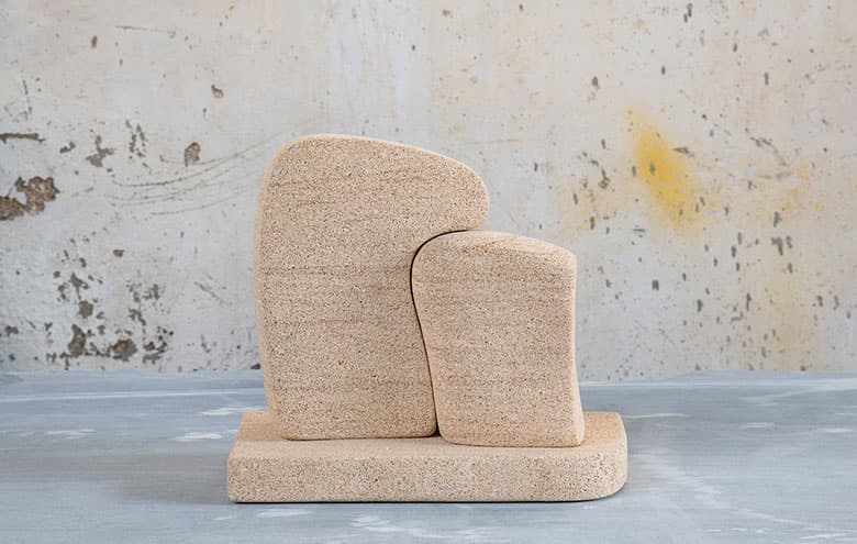 Seduction, Pair 02 in Niwala sandstone, an alternate view of the two interlocking forms