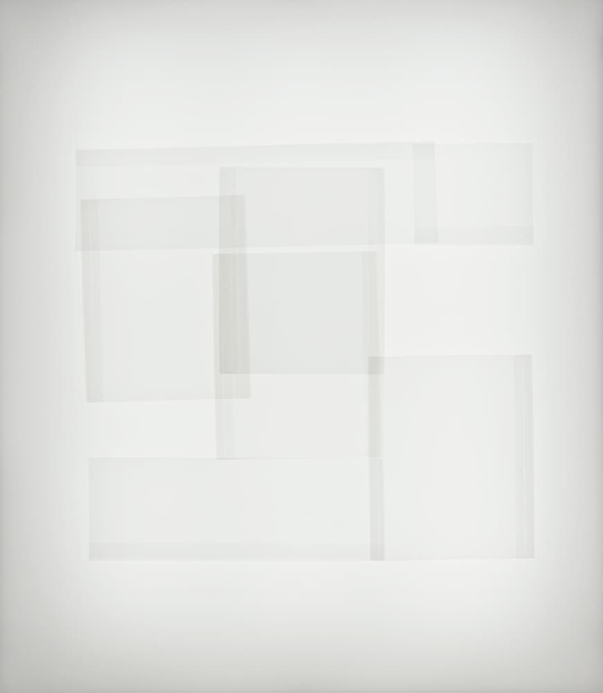 House and Garden, from Push 2 Stops: layered empty film sleeves on a lightbox