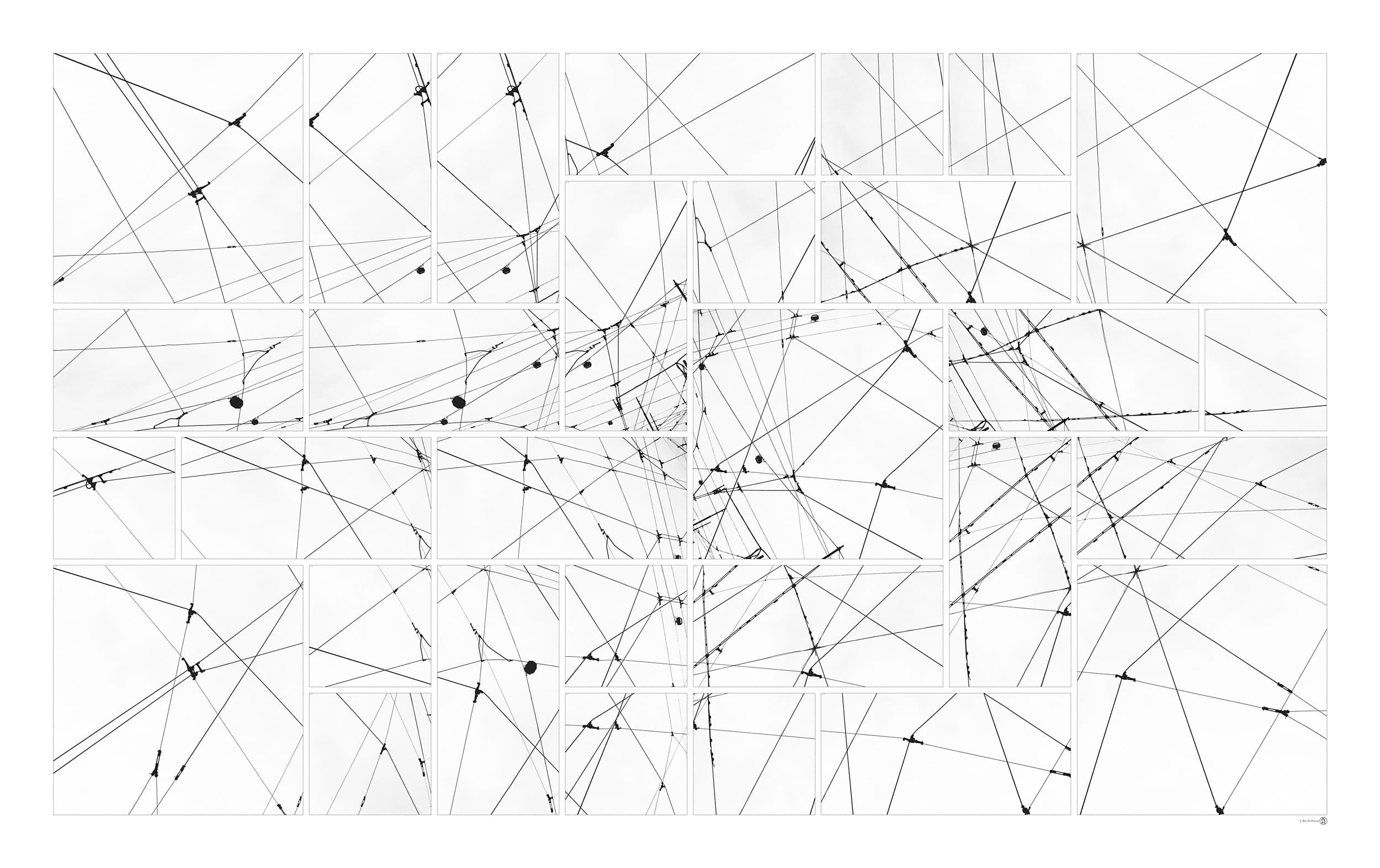 Lines 05-1 (2013) — irregular modular wire photomontage