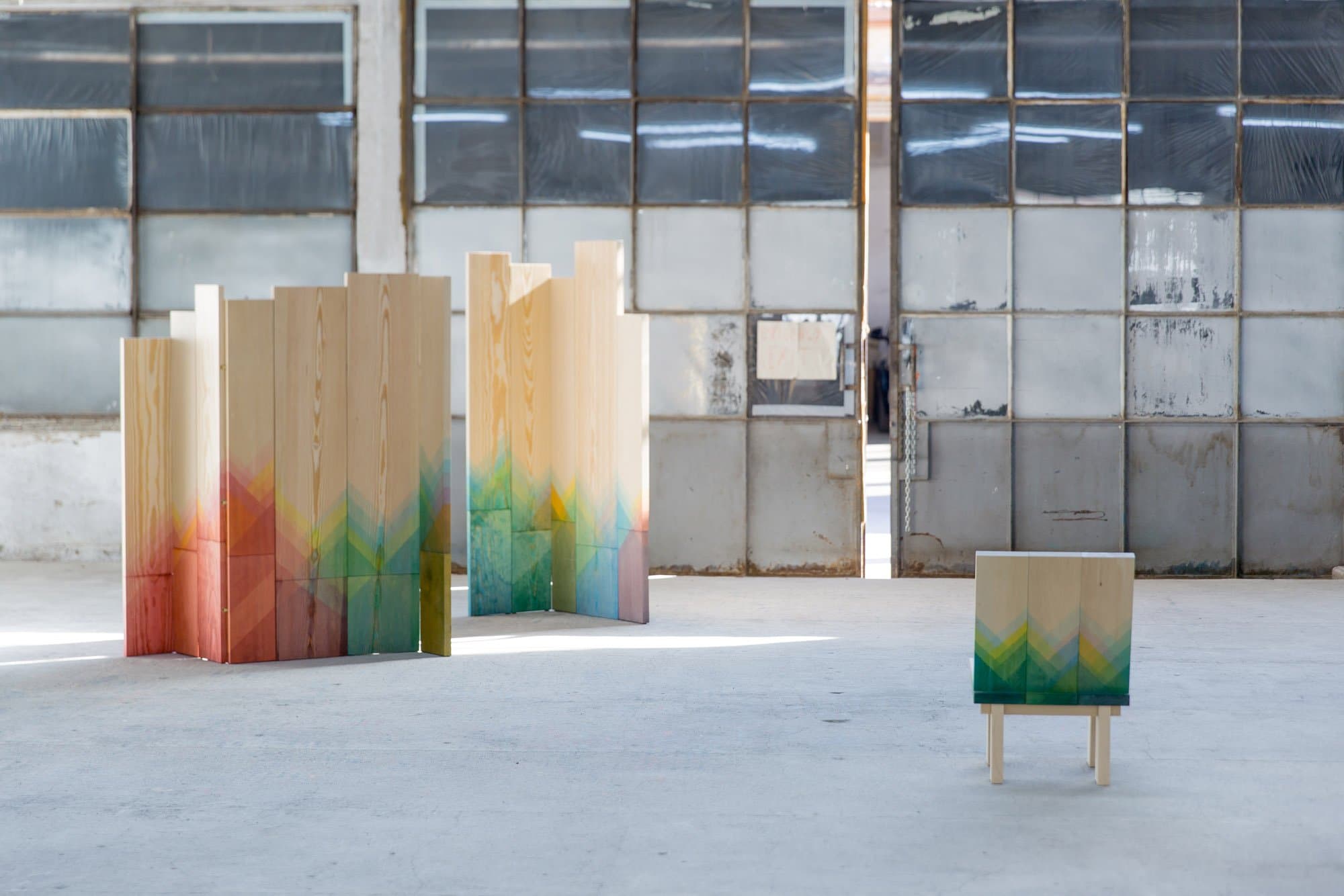 Perpetual Pattern – Herringbones Dyed Wood Furniture by Studio Raw Edges