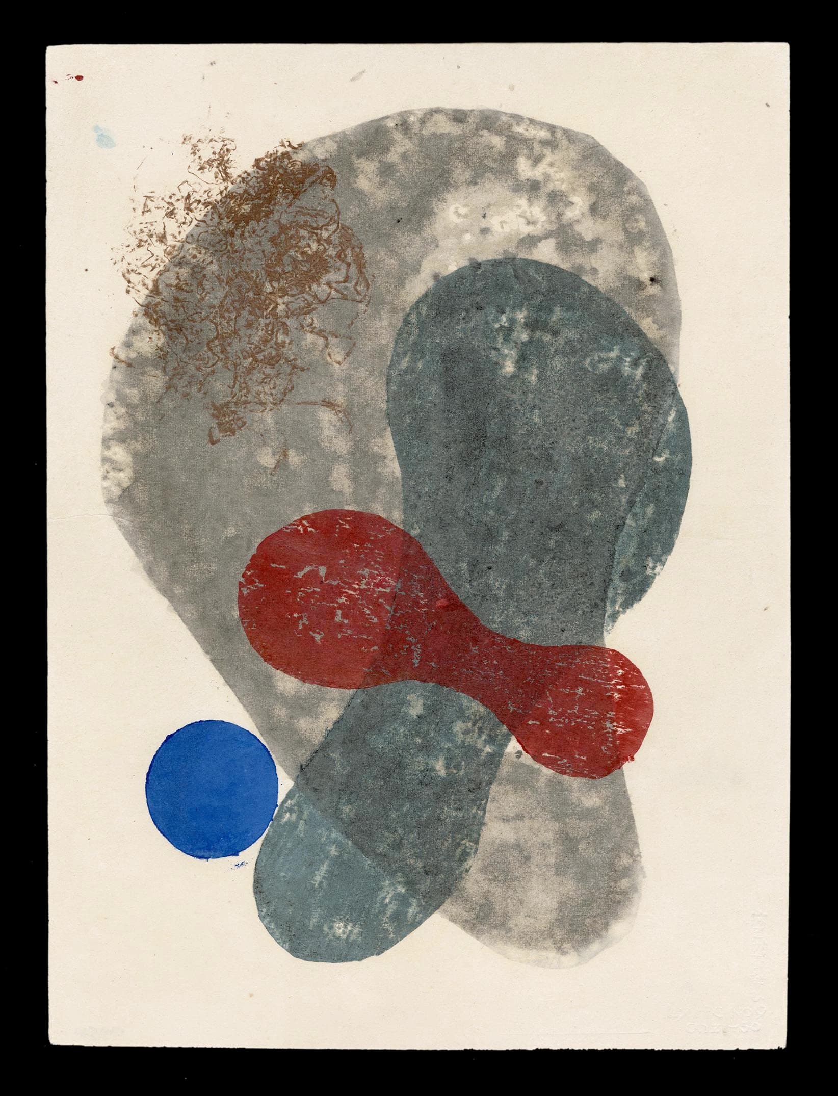 Kōshirō Onchi, Lyric No.9: Distant Hope,1950. Alternate impression photographed by Collecting Japanese Prints; original OEN impression unconfirmed.