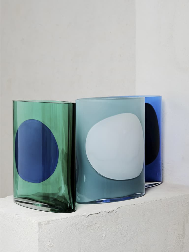 Three green and blue Isla vases, Julie Richoz for Nouvel Studio (2018)
