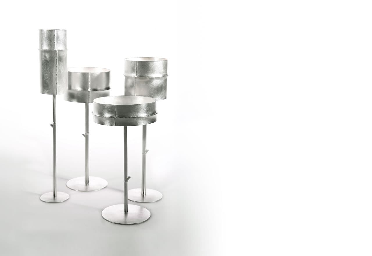 Four silver Bamboo Goblets (2008) by Chien-Wei Chang