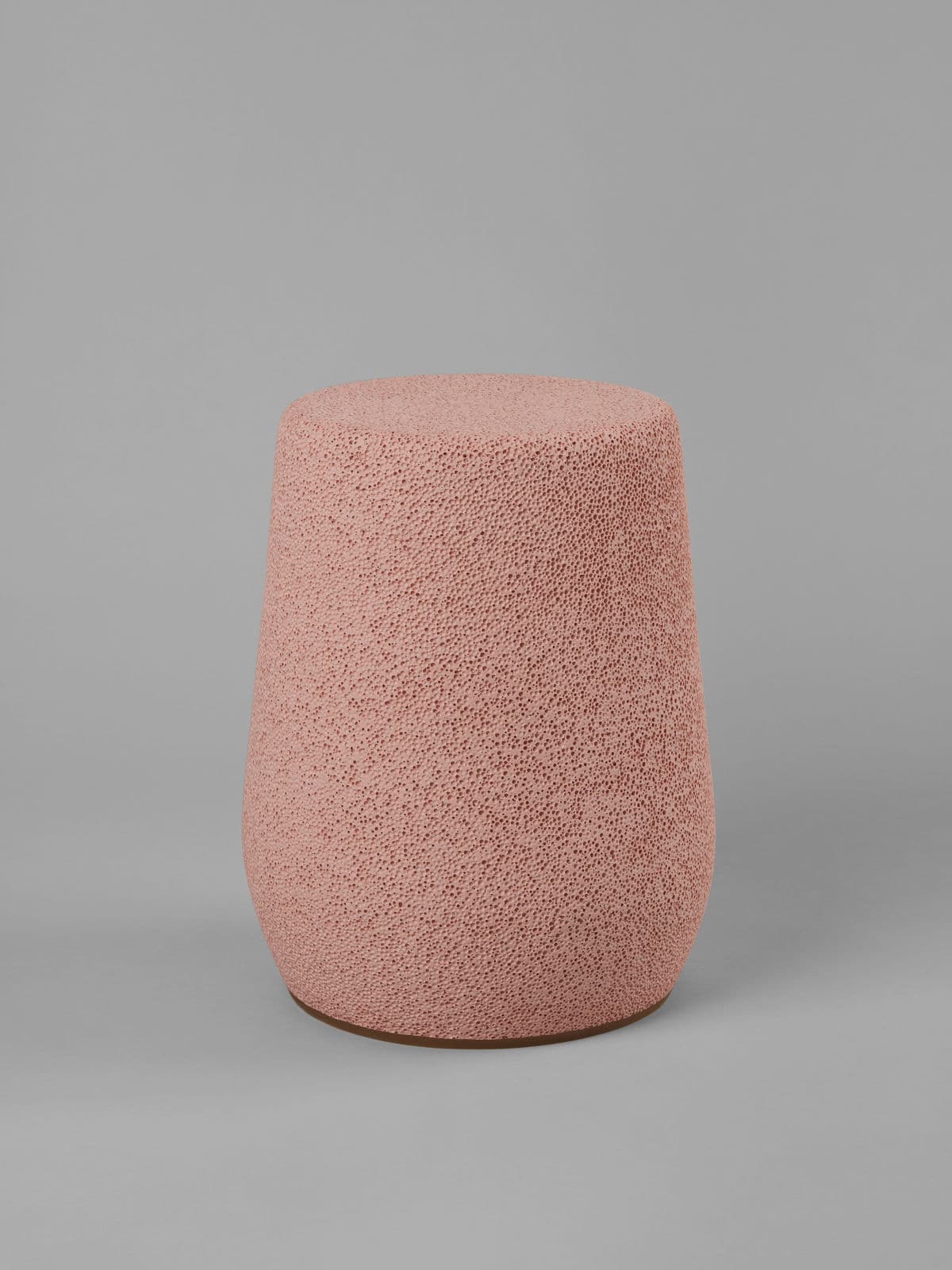 Djim Berger, Lightweight Porcelain: Adult stool / side table, pink color LP-11, H 45 × D 30 cm; current gallery photograph