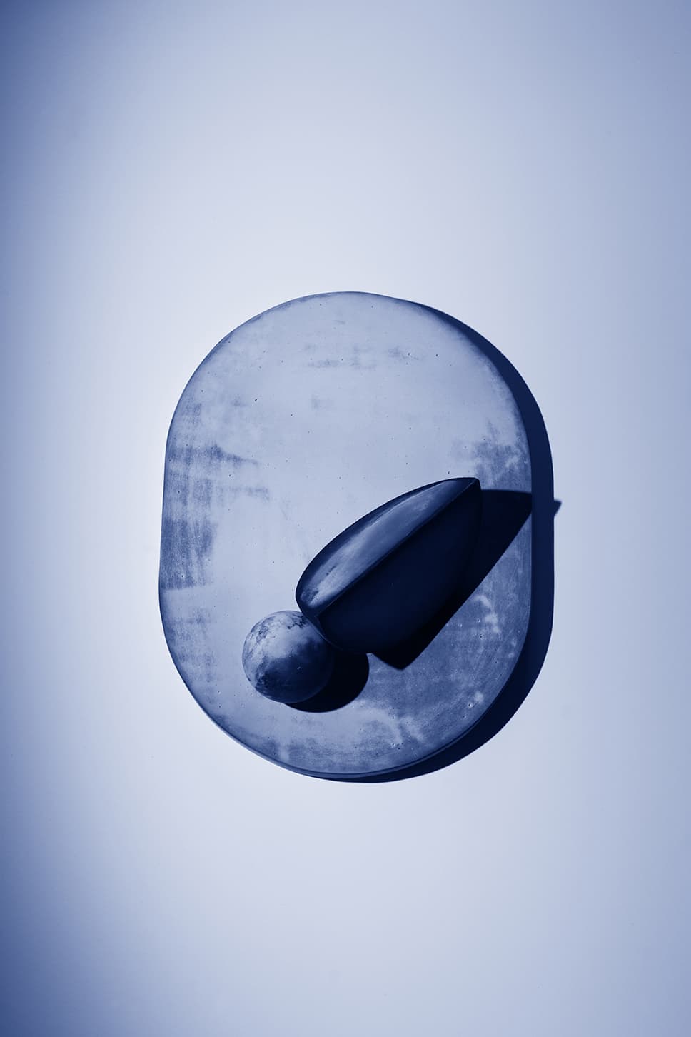 Oval and spherical cyanotype forms from Out of the Blue by Studiopepe, 2016