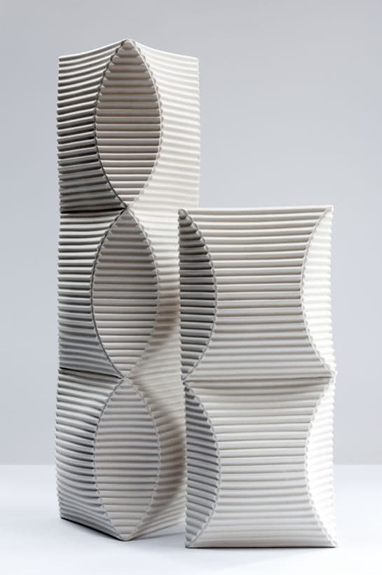 Enfold 2 & 3 — hand-built porcelain sculptural vessels