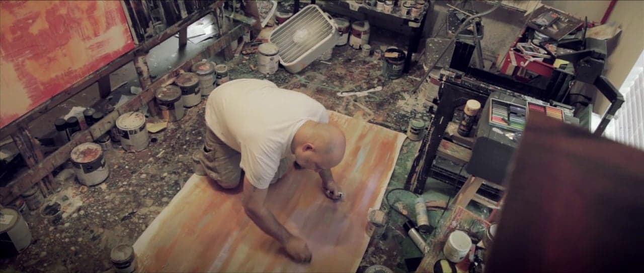 Modern Matt — current film poster showing the artist working in his studio