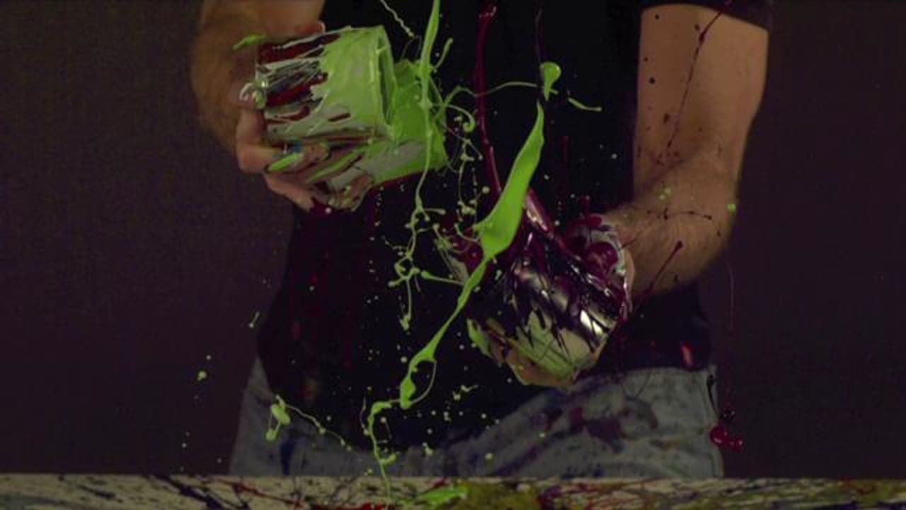 BigBadaBoom — current Raif Kurt film poster with splashing green and pink paint