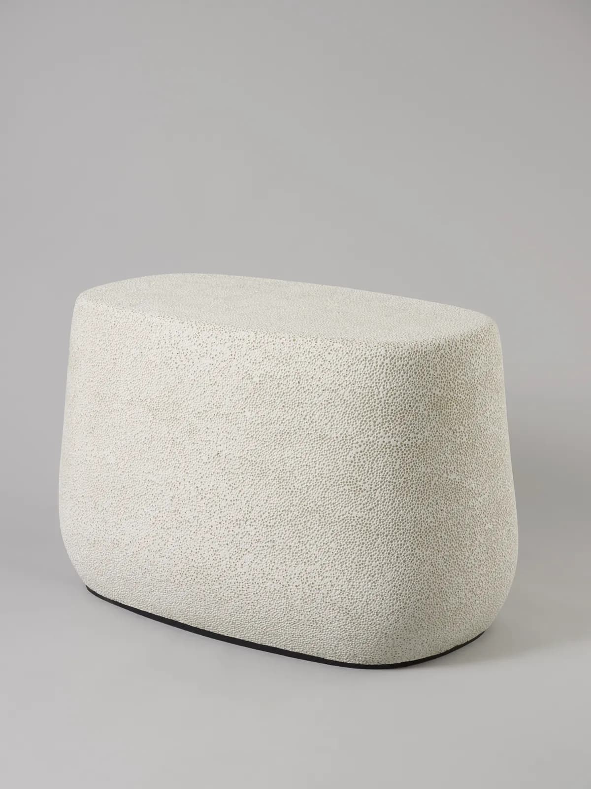 Djim Berger, Lightweight Porcelain: Bench / table, white color LP-16, H 47 × L 80 × W 40 cm; current gallery photograph