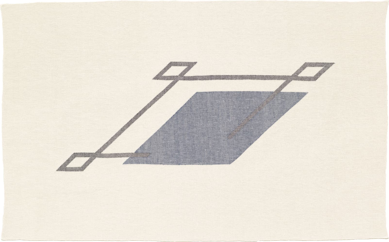 Twill Series (Blueberry/Black), 2014, Hand-woven and hand-dyed linen, 26 1/2 x 42 1/2 inches