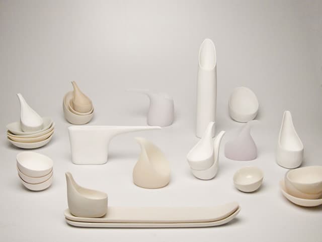 Objects of Empathy by Miya Kondo: group of sculptural vessels