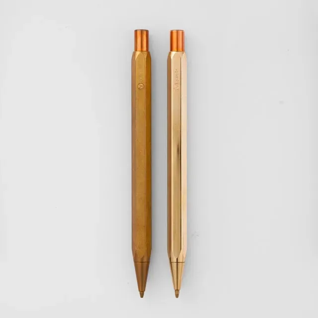 ystudio, brass writing instruments with contrasting patinas (replacement image)