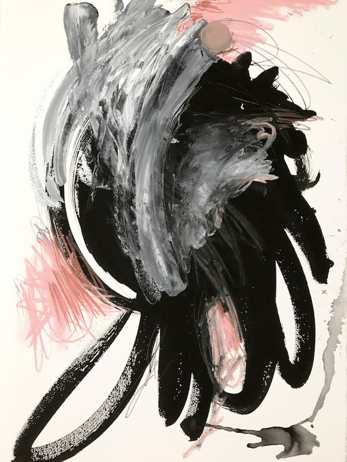 Lisa Madigan: Minimum Maximum X, mixed media on paper.