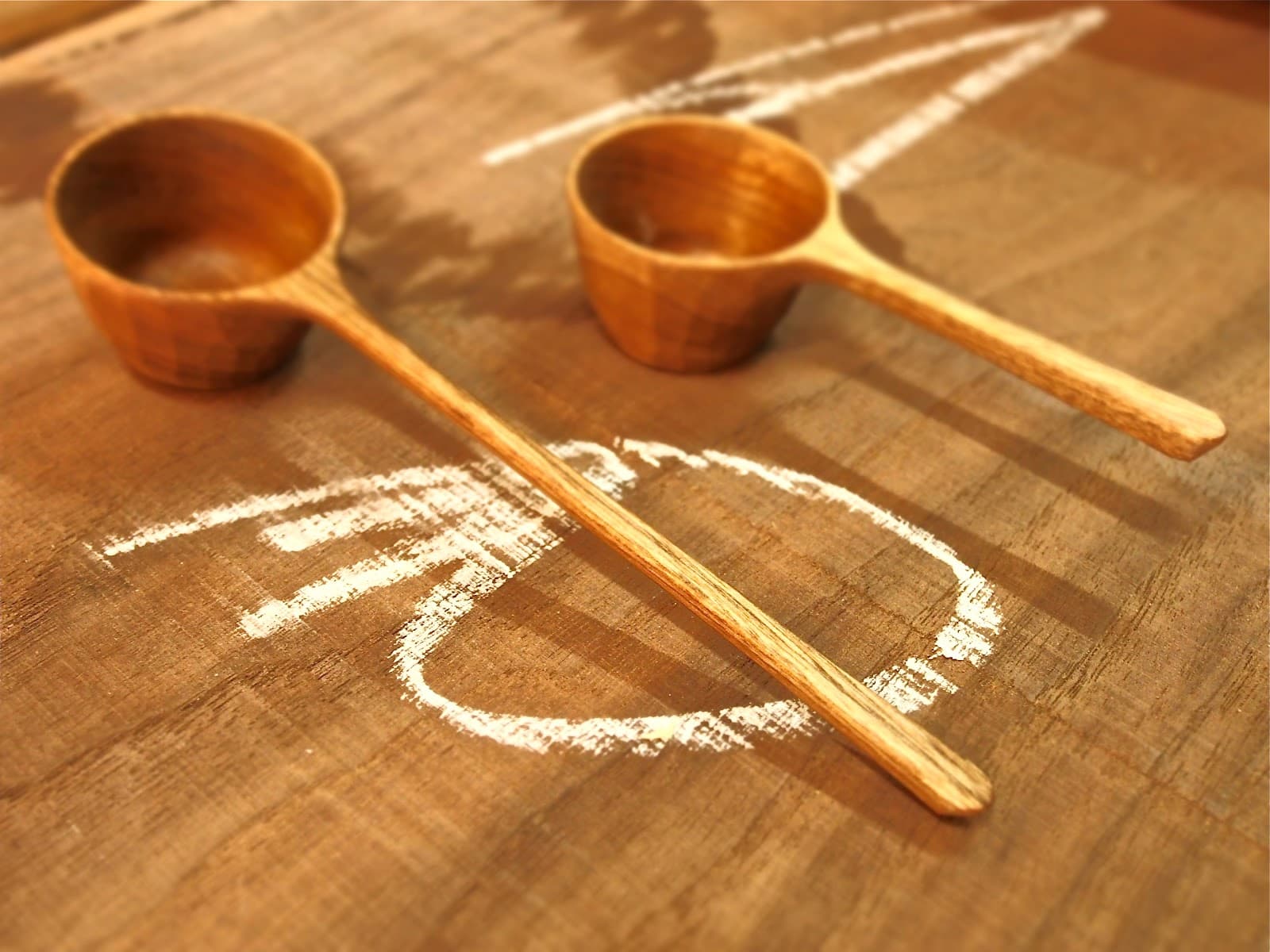 Yoshiyuki Kato: hand-carved coffee scoops, documentedJune2012.