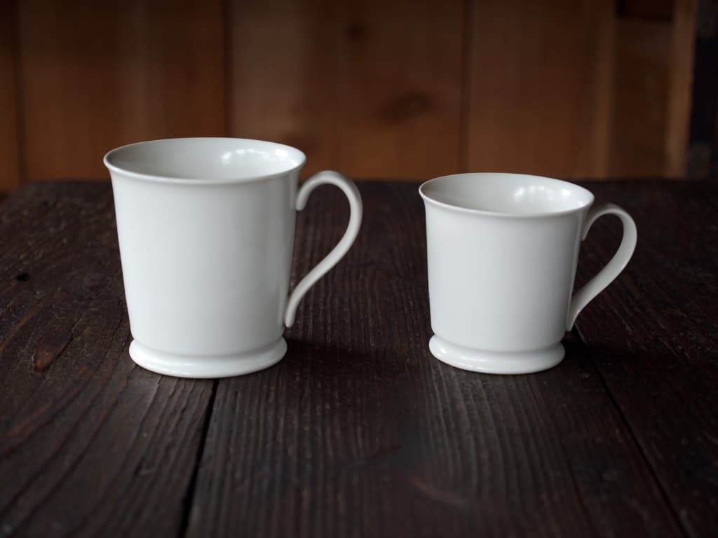 JICON large and small porcelain mugs designed by Oji Masanori, 2012