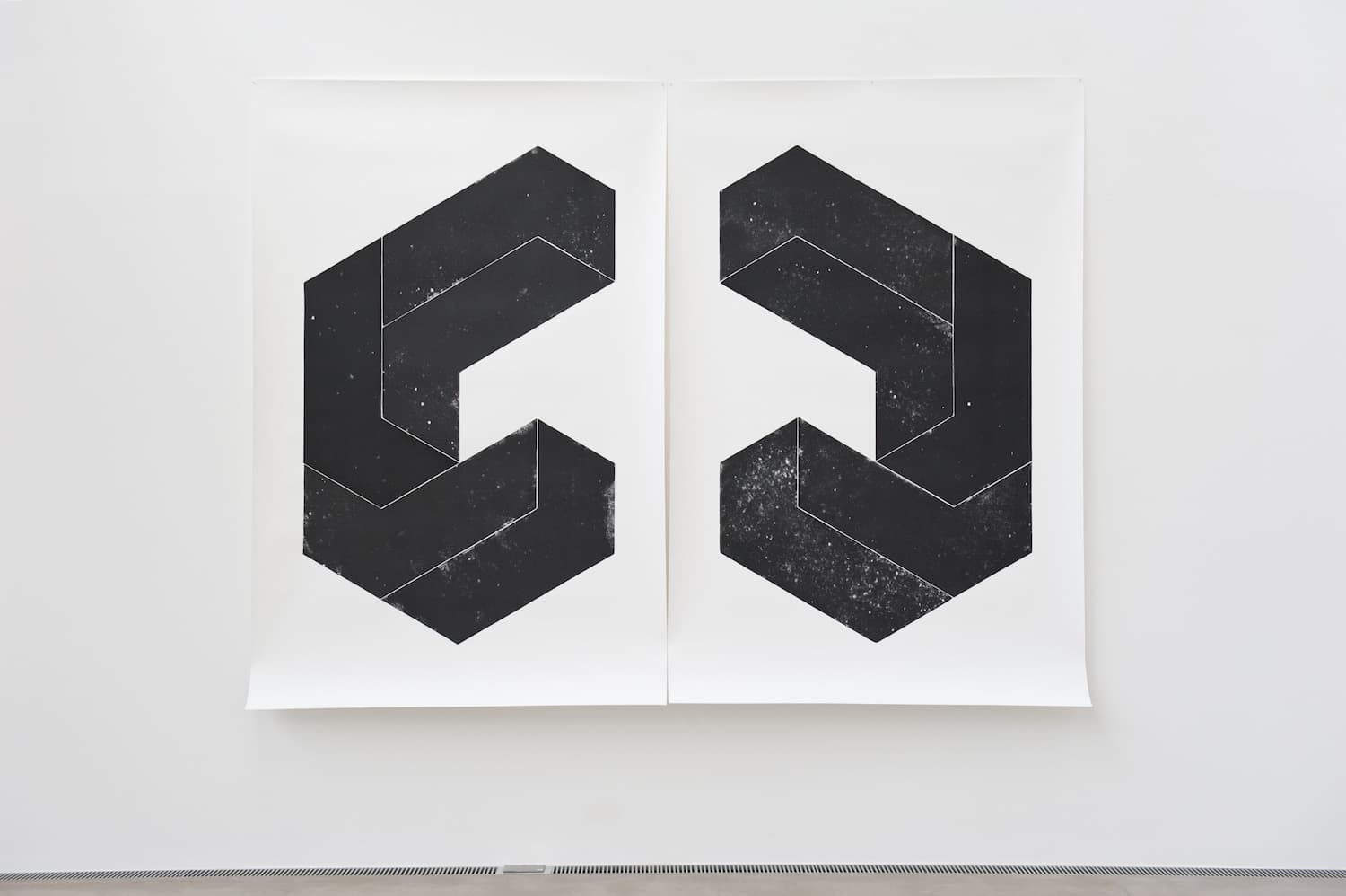Matt Calderwood, paired geometric works on paper