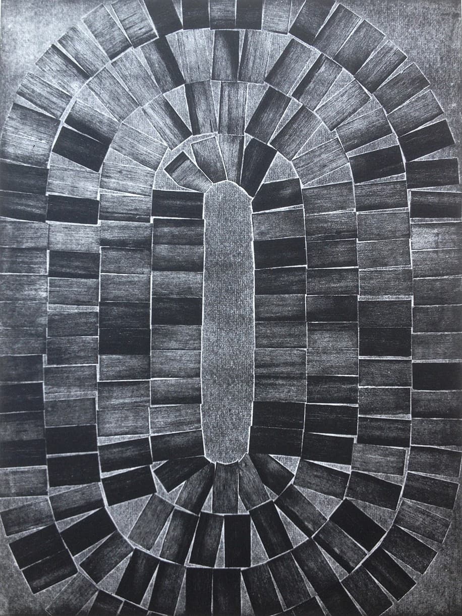 Elvia Perrin, Pond, 2014. Intaglio, 21 x 27 inches.