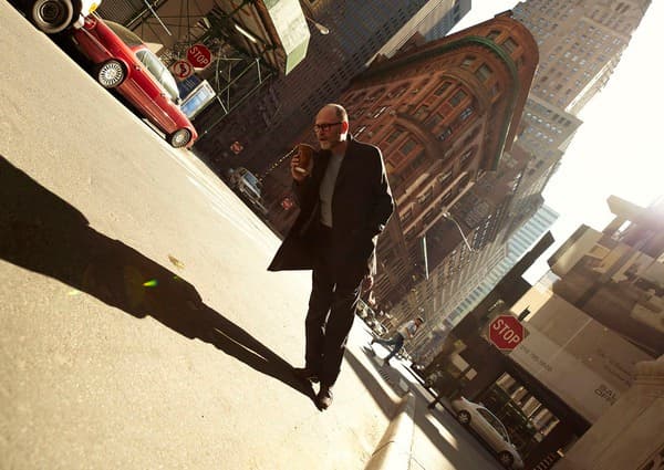 Romain Laurent, Tilt (2009): figure in a dark coat