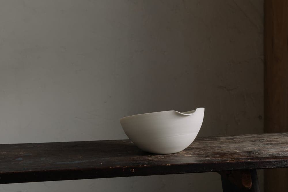 Sue Paraskeva, cream porcelain pouring bowl; current collection photograph