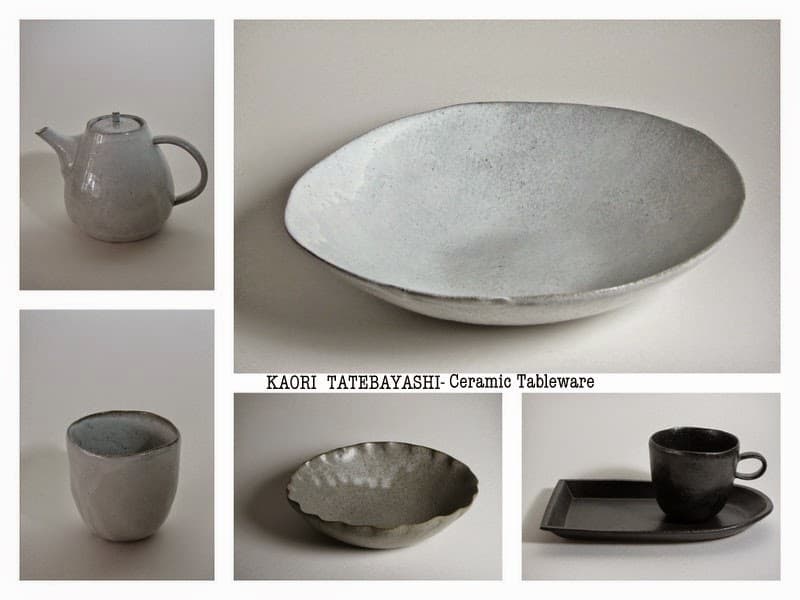 Representative tableware by Kaori Tatebayashi, shown by Bevere Gallery in 2014