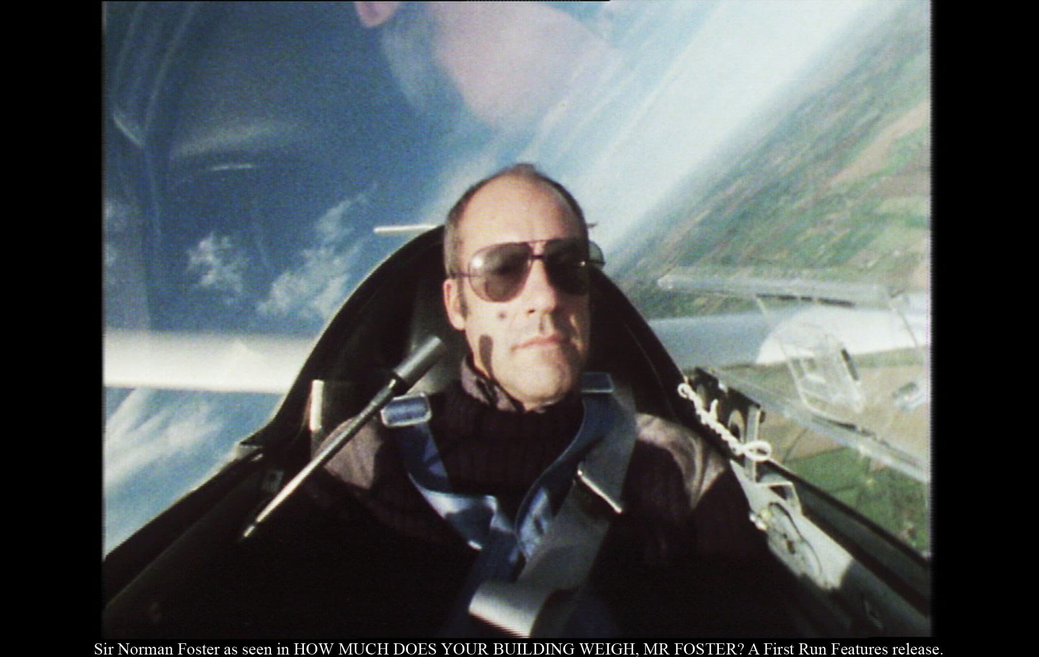 Norman Foster flying, from How Much Does Your Building Weigh, Mr. Foster? (2010)