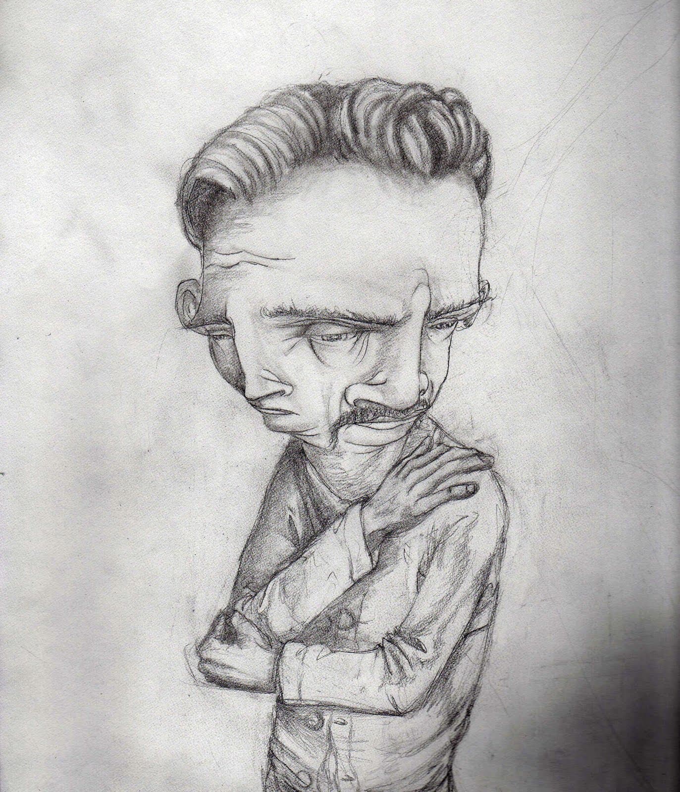 Caleb Morris: graphite conjoined-character commission sketch, published March 2010