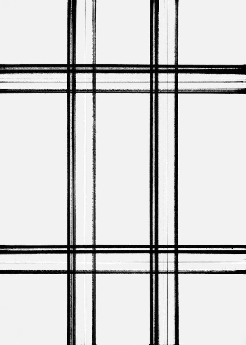 Concrete Series, 2016: black ink grid on white paper