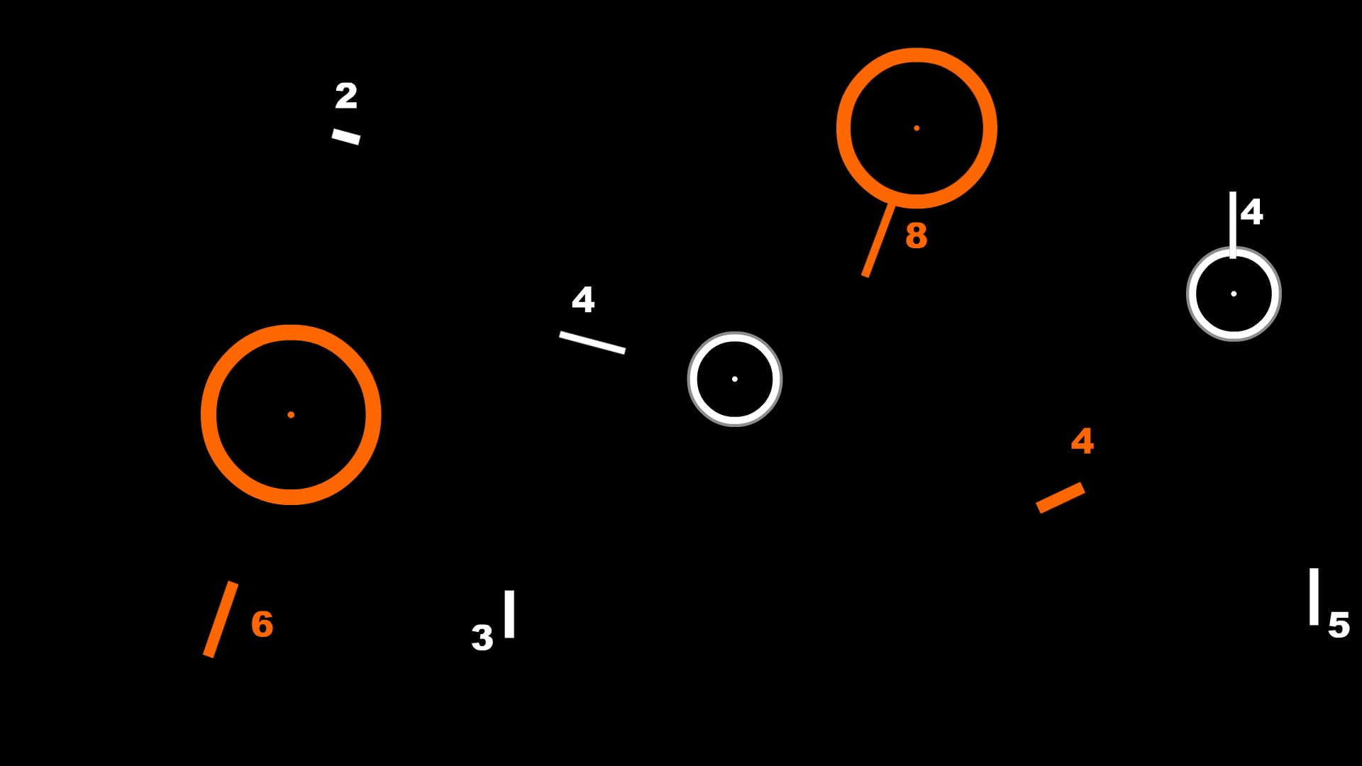Sonar: orange and white geometric rhythm