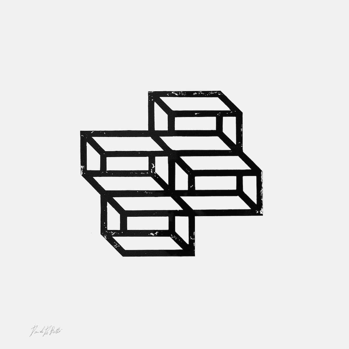 Linocut, 2015: modular geometric print