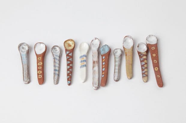 Handmade ceramic spoons by Akiko Graham.