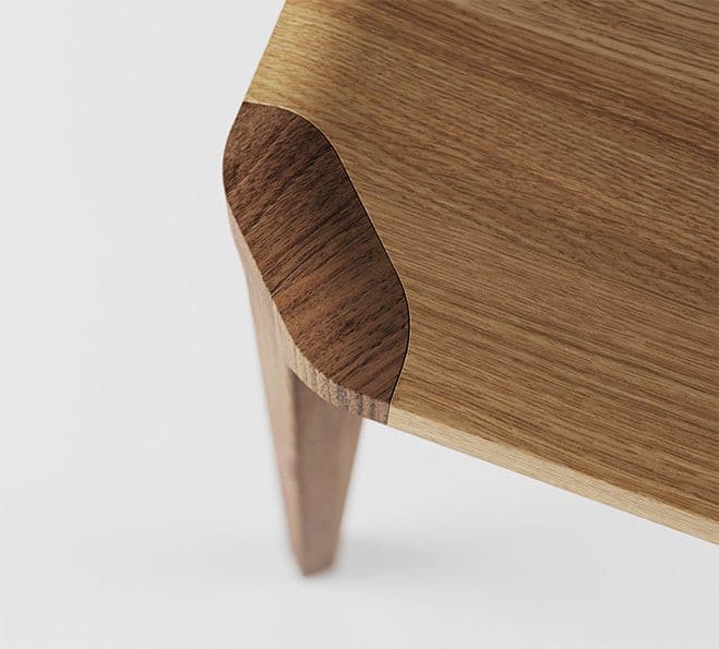 Joinery detail in wooden furniture by Slovenian workshop Mitja.