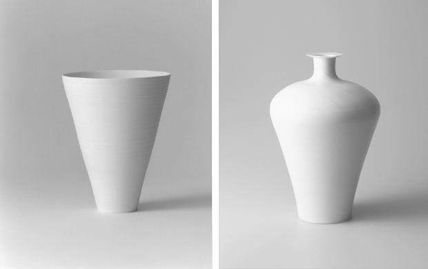 Fine White Porcelain by Taizo Kuroda is Arrestingly Asymmetrical