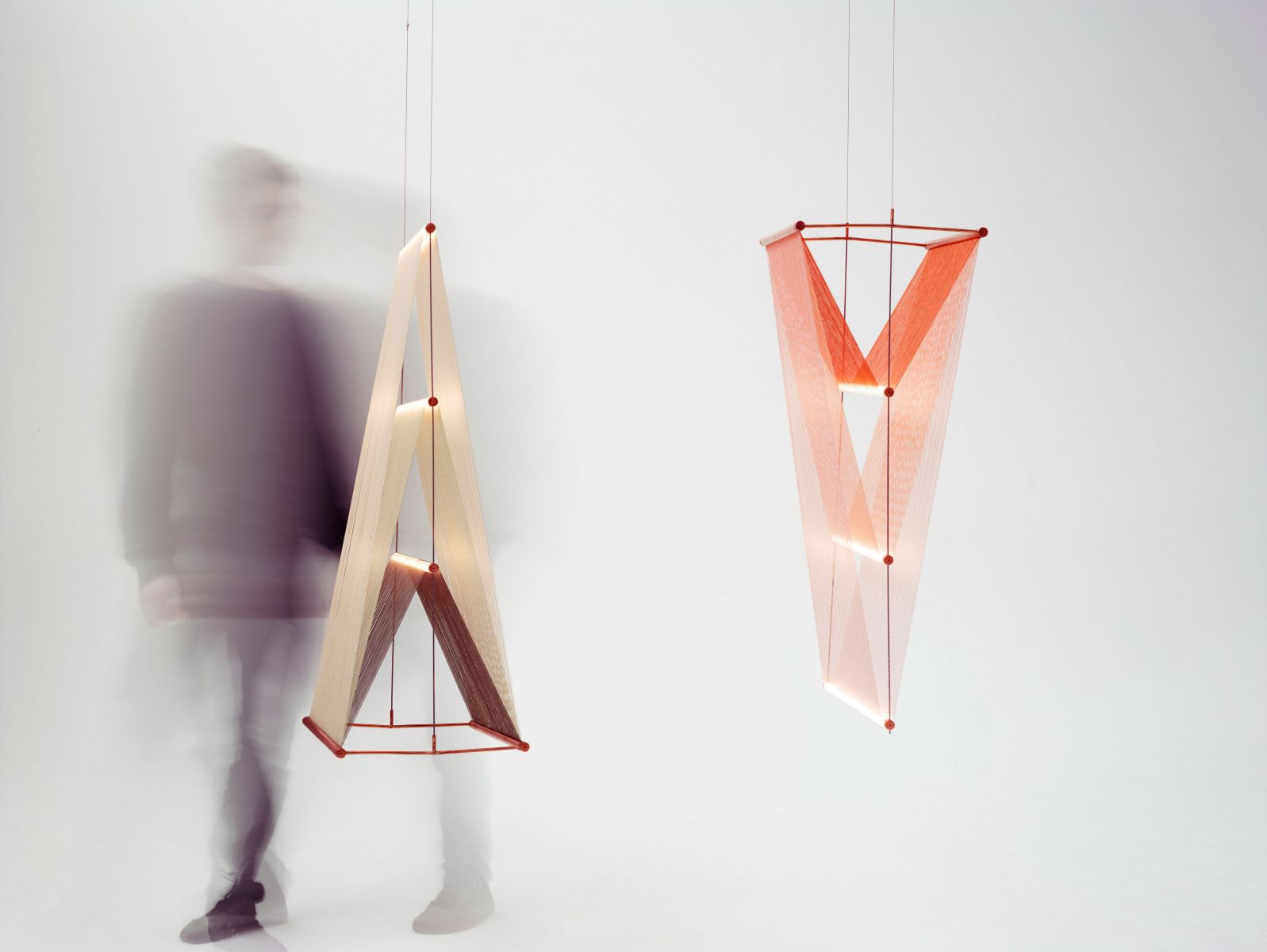 Spun Prism by Umut Yamac. Copper, Mercerised cotton, Stainless steel