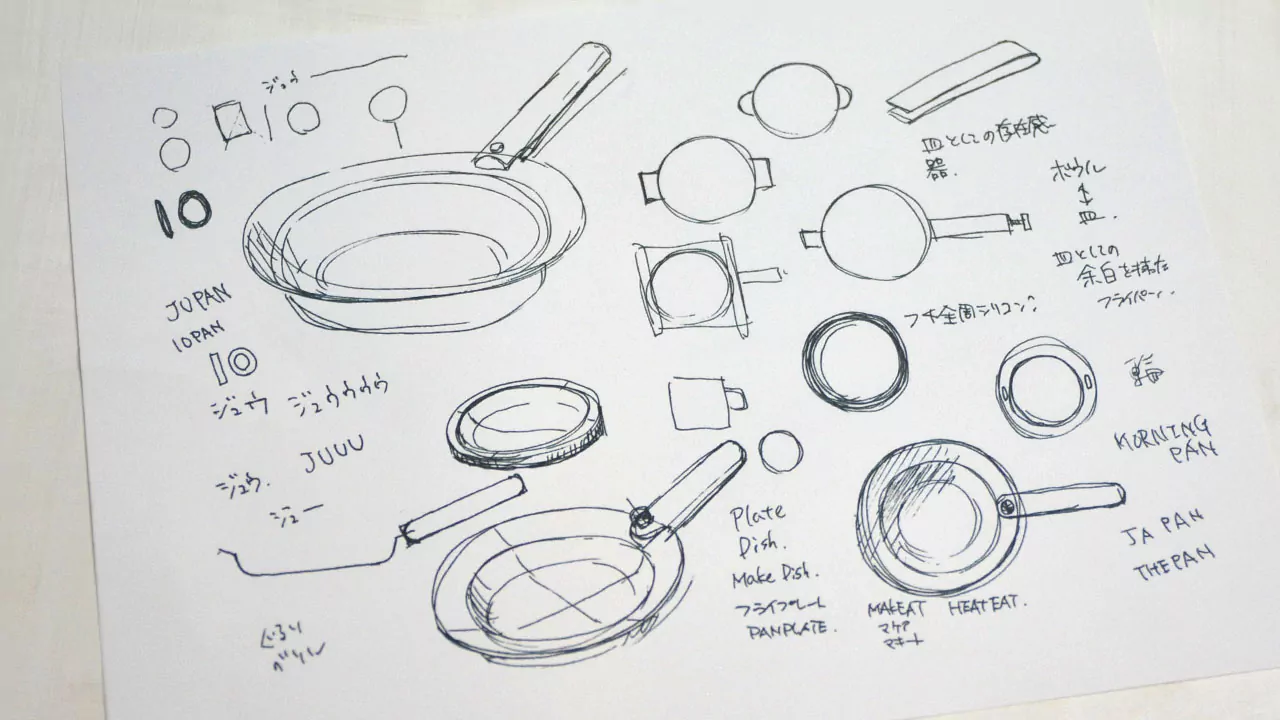 Prototype sketches of the JIU Frying Pan series